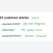 A plan for three customer stories with the three biggest company names crossed out, and a job title at a smaller customer written in beside each one.